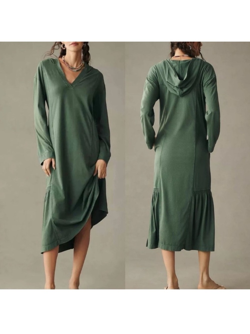 Daily Practice by Anthropologie Long-Sleeve Hooded Midi Dress